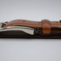 Stijlvolle cognac echt lederen riem 