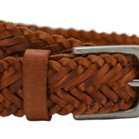 Cognac gevlochten riem 