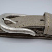 35mm taupe gestikte italiaans volnerf lederen riem 
