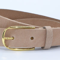 Taupe 3cm brede riem met gouden gesp