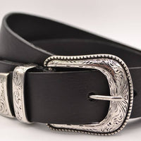 4cm western zwarte volnerf lederen riem 