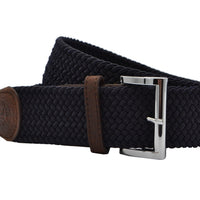 Blauwe stretch gevlochten riem. 