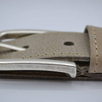 4cm taupe gestikt italiaans volnerf lederen riem