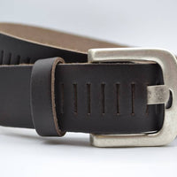 split lederen 40mm donker bruine casual perforatie riem
