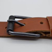 split lederen 40mm cognac casual riem