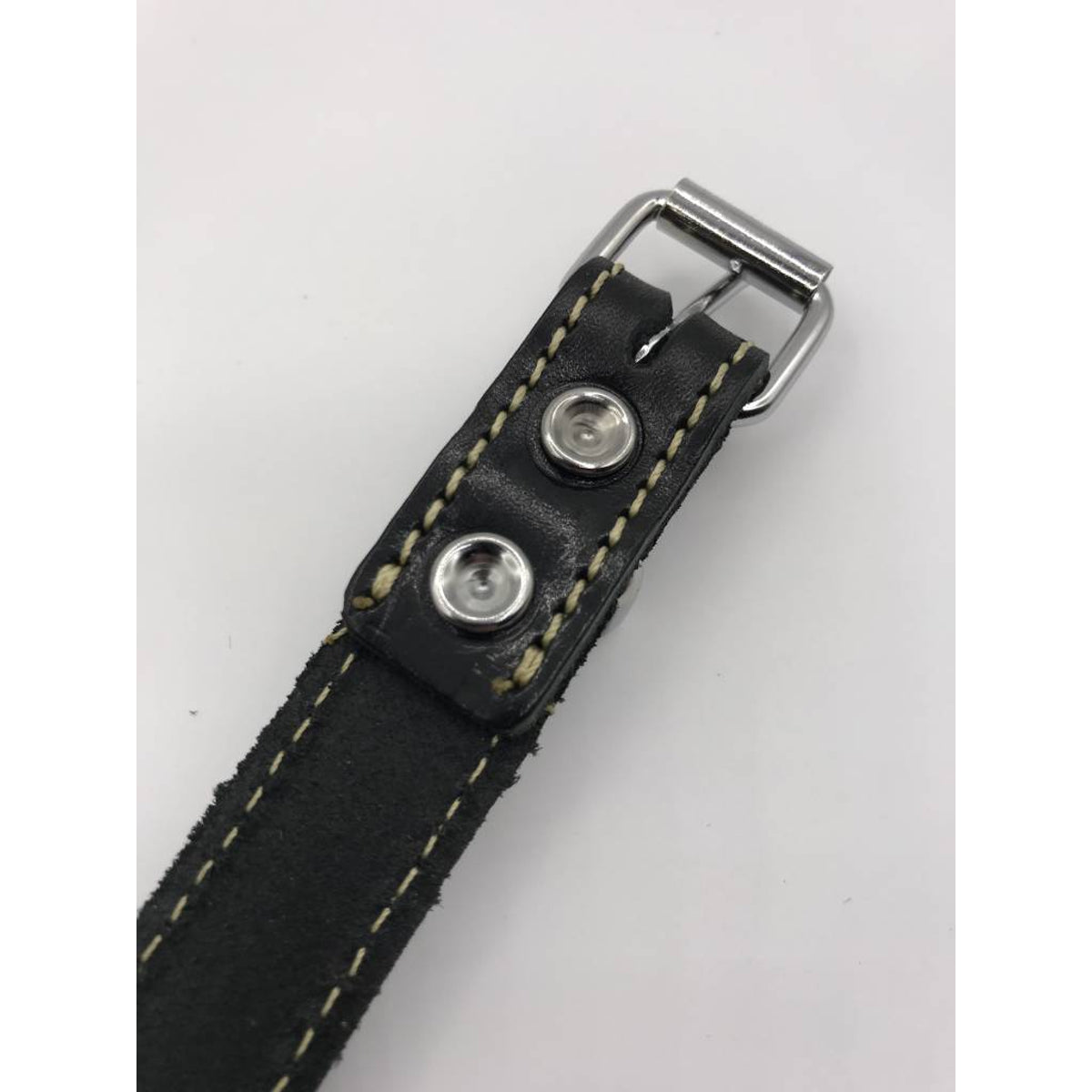 Hondenhalsband 45cm zwart echt Italiaans leer