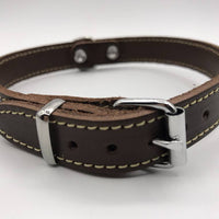 Hondenhalsband 30cm bruin echt Italiaans leer
