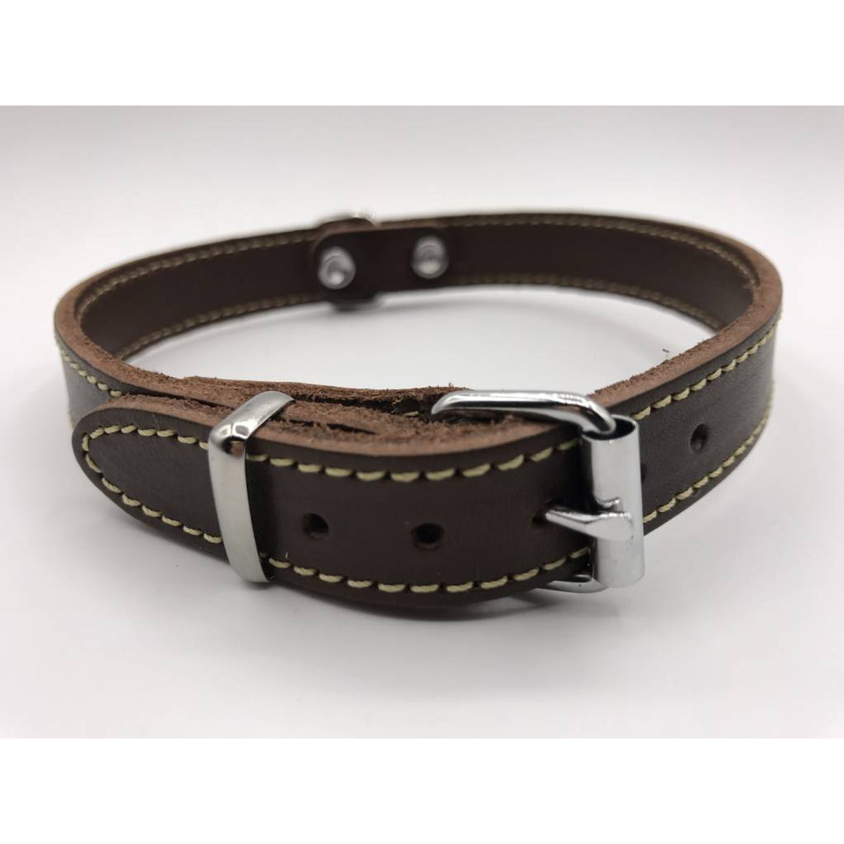 Hondenhalsband 30cm bruin echt Italiaans leer