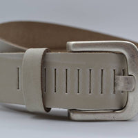 split lederen 40mm ecru casual perforatie riem
