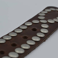4cm bruine volle studriem van Italiaans volnerf leer