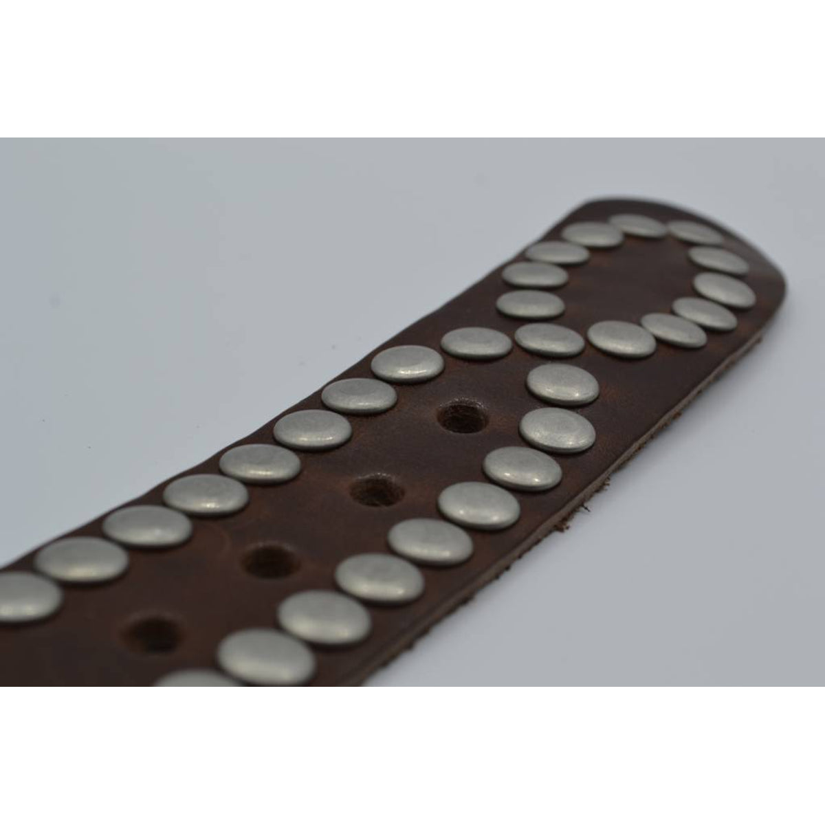 4cm bruine volle studriem van Italiaans volnerf leer