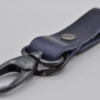 Blauwe sleutelhanger met naam of logo  