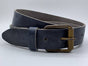 Stoere blauwe riem met gekreukt leer