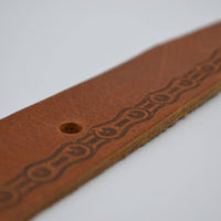 cognac riem met fietskettingprint