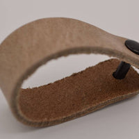 Taupe echt lederen sleutelhanger  