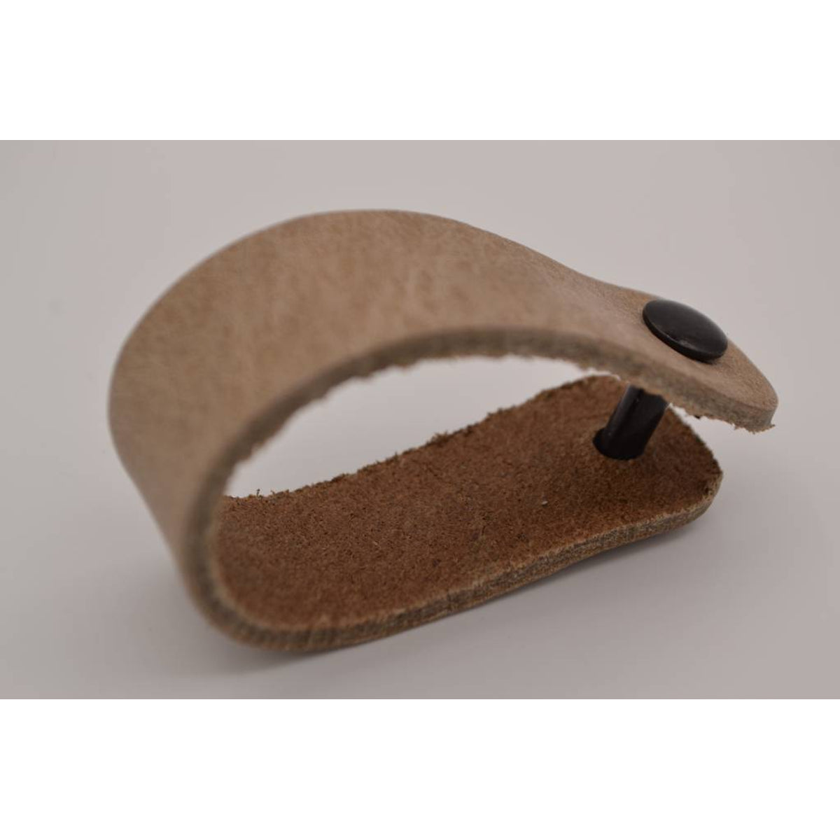 Taupe echt lederen sleutelhanger  