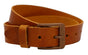 cognac italiaans volnerf lederen riem met bronze gesp.