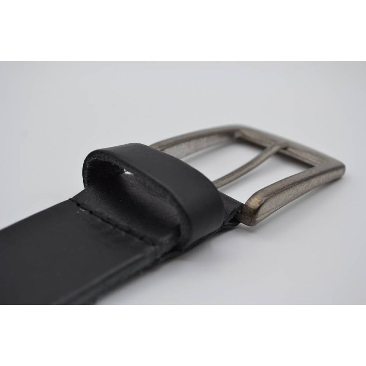 Zwarte italiaans volnerf lederen casual riem
