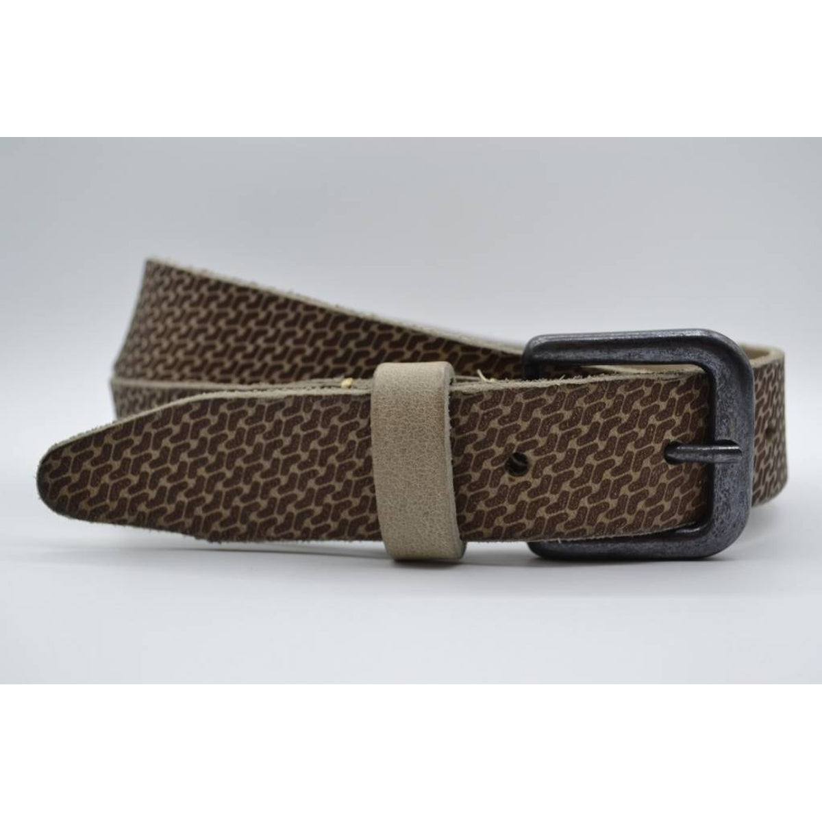 golf gelaserde taupe echt lederen riem 