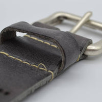 4cm triple dot gelaserde grijze volnerf lederen riem