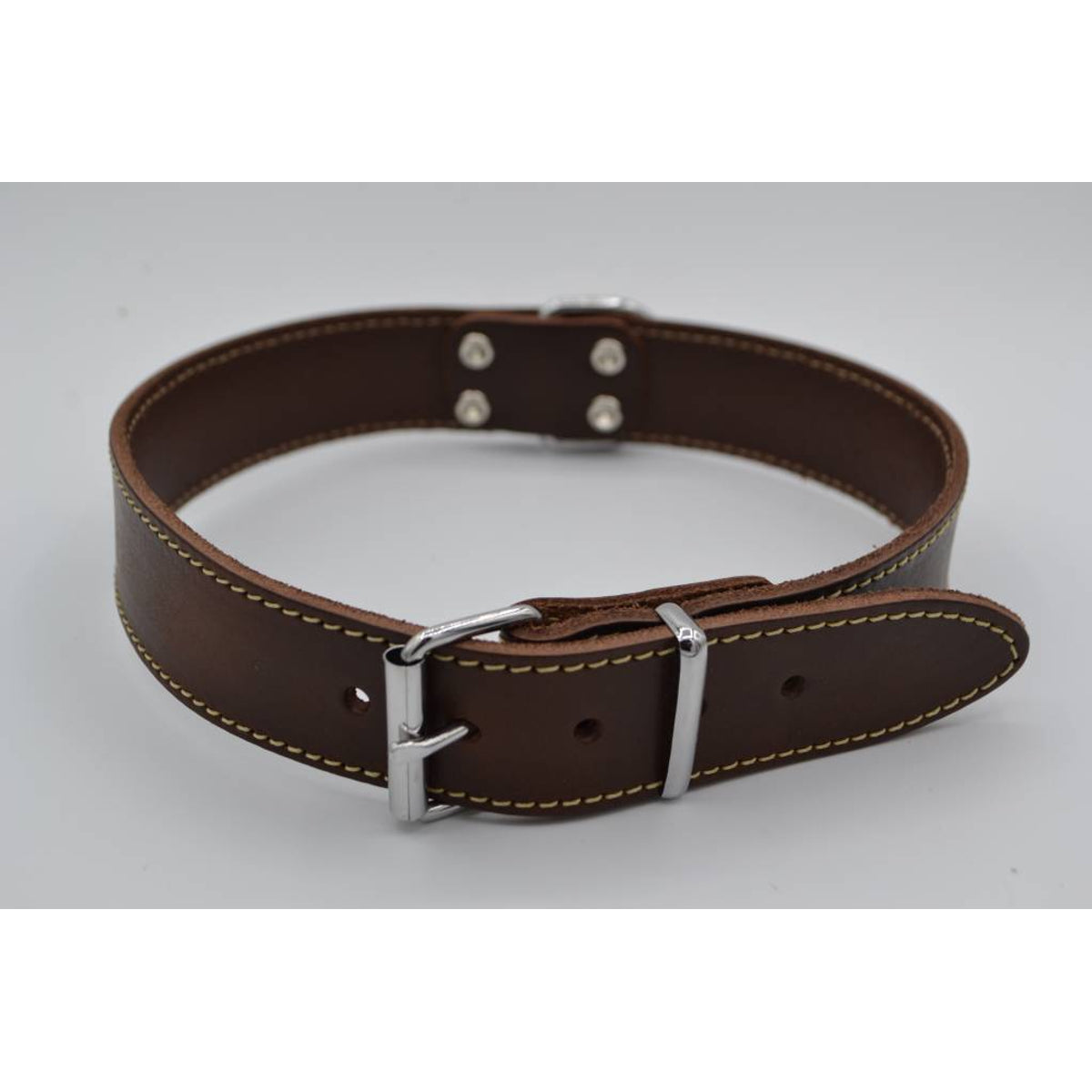 Hondenhalsband 60cm bruin echt Italiaans leer 