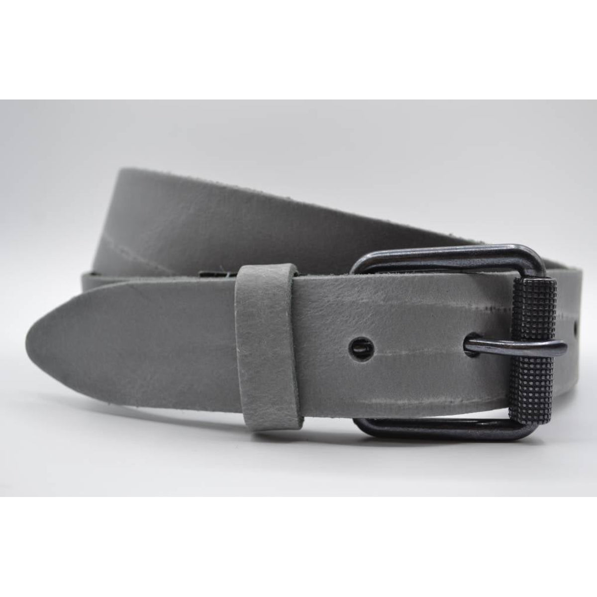 split lederen 40mm licht grijs casual riem