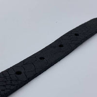 smalle zwarte damesriem met slangen print