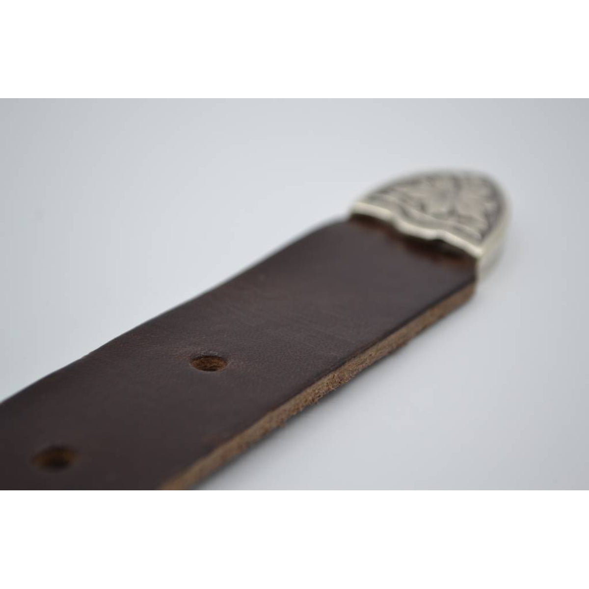 3cm bruine western stud riem met oud zilveren gesp