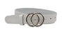 2.5cm brede witte riem met zilver kleurige gesp.