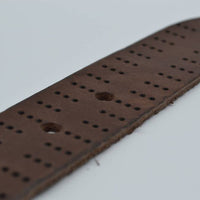 4cm triple dot gelaserde bruine volnerf lederen riem