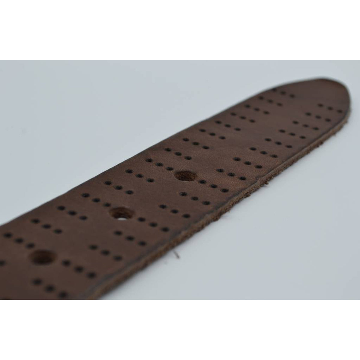 4cm triple dot gelaserde bruine volnerf lederen riem