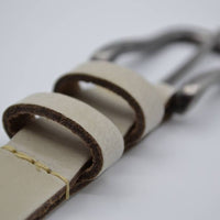 ecru 20mm brede riem met dubbele lus 
