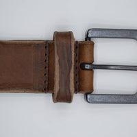 bruine italiaans lederen casual riem