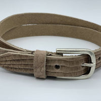 taupe 2cm brede krokodillen print damesriem