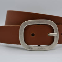 4cm cognac split lederen riem.
