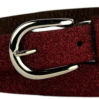 Glitter bordeaux rode riem