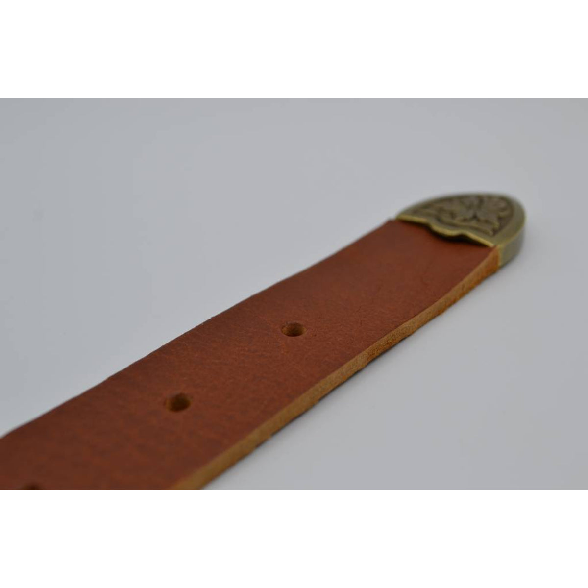 3cm Cognac western riem met bronzen gesp