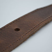 35mm bruine gestikte italiaans volnerf lederen riem