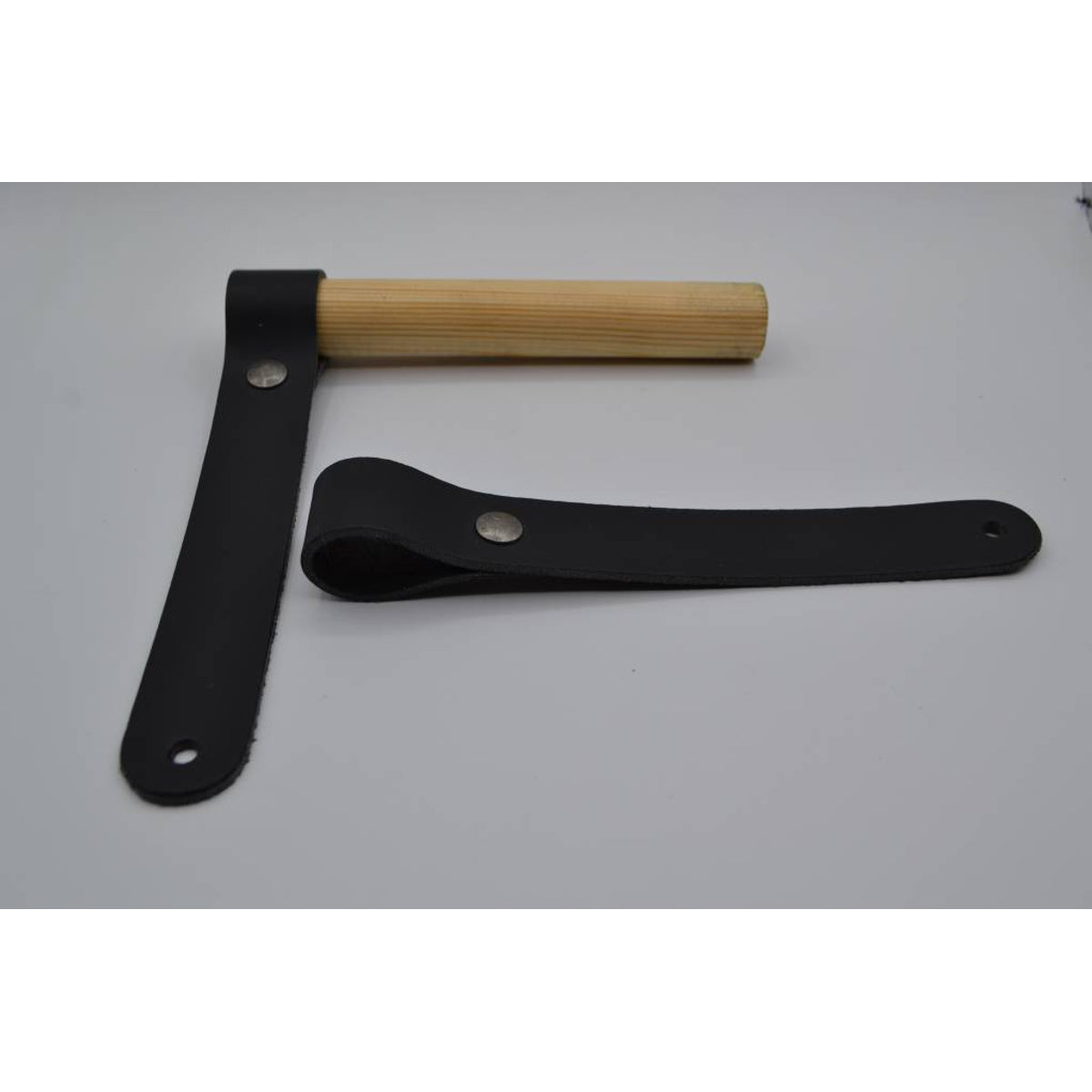 Luxe toiletrol houder van hout en Italiaans leer