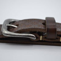 3cm bruine kinder riem met sneeuvlok print