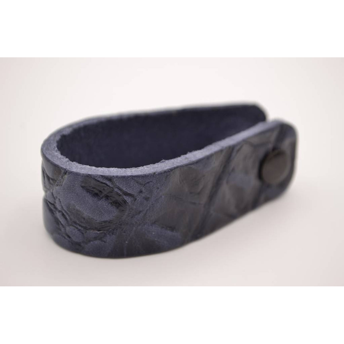 Blauwe  croco echt lederen sleutelhanger