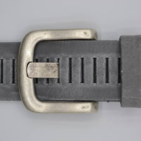 split lederen 40mm licht grijze casual perforatie riem