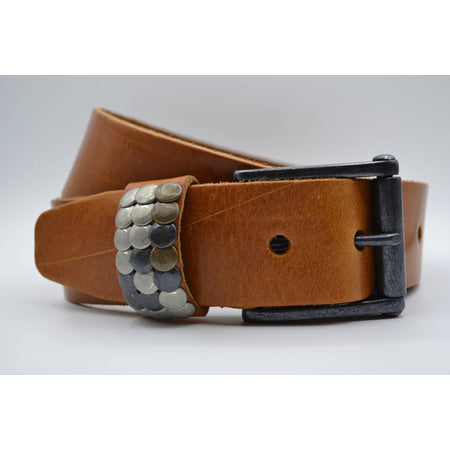 4,5cm cognac studriem van Italiaans volnerf leer