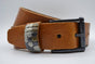 4,5cm cognac studriem van Italiaans volnerf leer