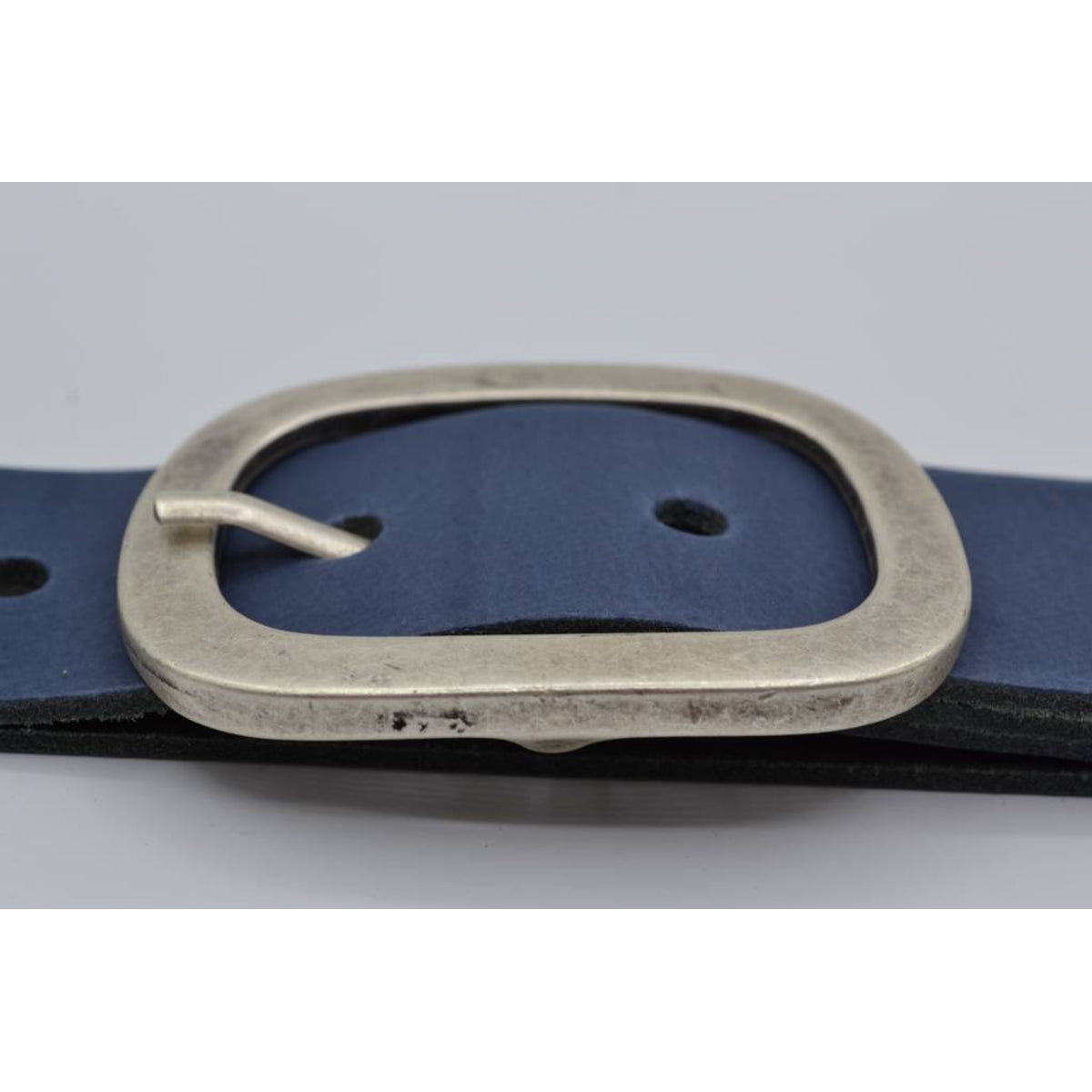4cm blauwe split lederen riem. 