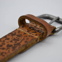 3cm cognac kinder riem met vlekprint