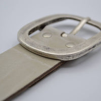 4cm ecru split lederen riem.