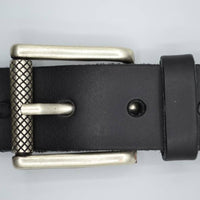 zwarte italiaans volnerf lederen casual riem