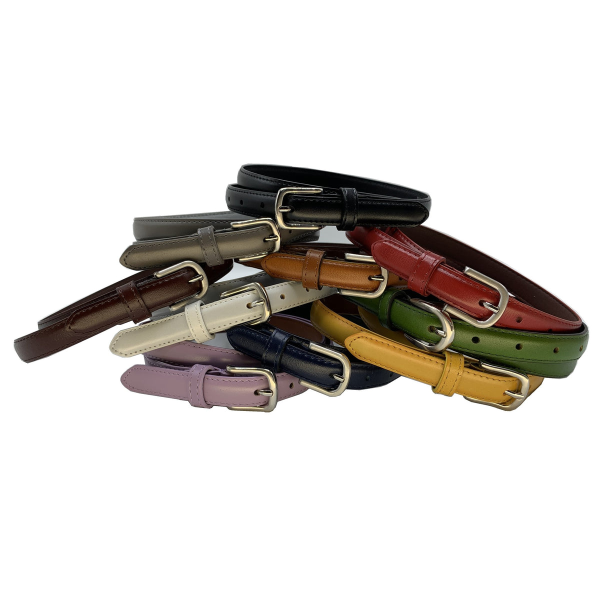 Nette oker gele 2cm brede damesriem. 