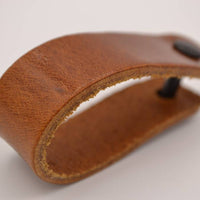 Cognac echt lederen sleutelhanger
